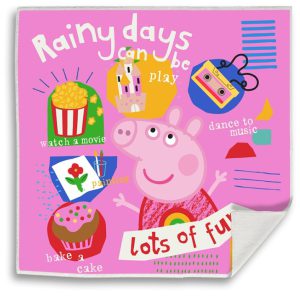 Peppa malac Rainy Fun Mágikus Kéztörlő arctörlő, törölköző 30x30cm