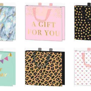 Színes mintás Colorful ajándéktasak, ajándékzacskó 22x18,5 cm