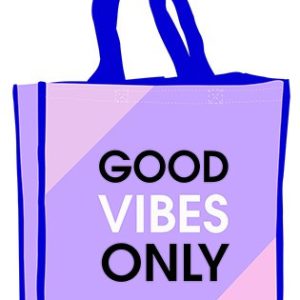 Good Vibes Only Purple shopping bag 34 cm