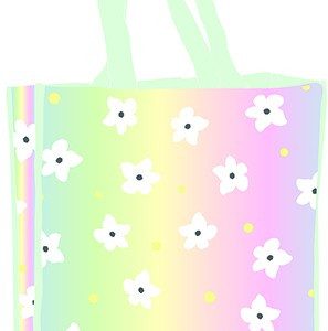 Virág White hologrammos shopping bag 34 cm