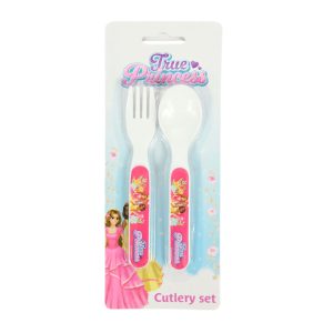 Hercegnők True műanyag evőeszköz készlet - 2 darabos