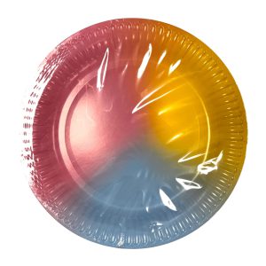 Színes Ombre papírtányér 10 db-os 23 cm FSC