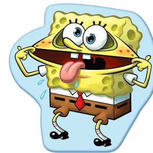 SpongyaBob Crazy formapárna, díszpárna 40x40 cm