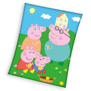 Peppa malac Picnic coral fleece polár takaró 150x200cm