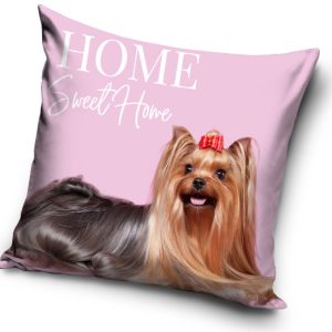 Kutyás Yorkie Pink párnahuzat 40x40 cm