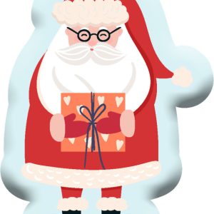 Télapó Gift Karácsonyi formapárna, díszpárna 40x28 cm Velúr