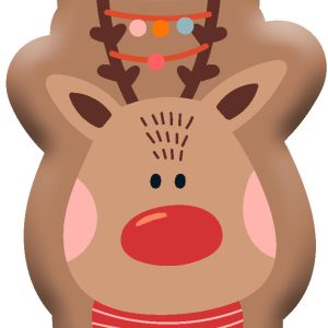 Rénszarvas Brown Karácsonyi formapárna, díszpárna 40x27 cm Velúr