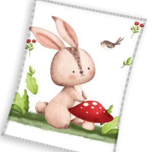 Nyuszi Forest coral fleece polár takaró 110x140cm