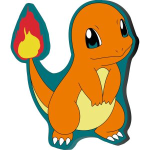 Pokémon Charmander Flame formapárna, díszpárna 39x32 cm Velúr