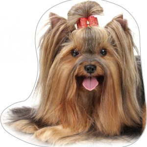 Kutyás Yorkie formapárna, díszpárna 34x37 cm