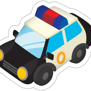 Rendőrautó Fluffy formapárna, díszpárna 36x24 cm