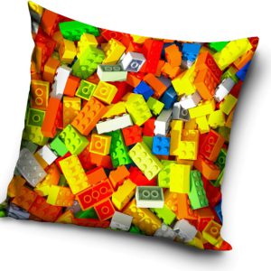 Lego mintázatú Bricks párna, díszpárna 40x40 cm