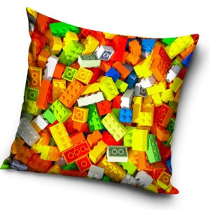 Lego mintázatú Bricks párnahuzat 40x40 cm Velúr
