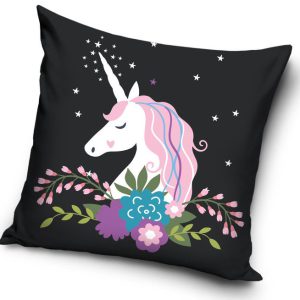 Unikornis Flower párna, díszpárna 40x40 cm