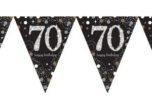 Happy Birthday Gold 70 zászlófüzér 3,96 m