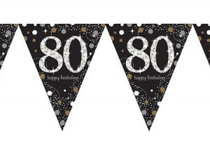 Happy Birthday Gold 80 zászlófüzér 3,96 m