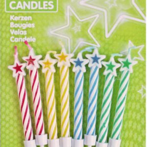 Színes Colorful spirál csillagos tortagyertya, gyertya szett 8 db-os
