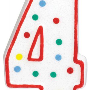 Pöttyös Spot tortagyertya, számgyertya 4-es