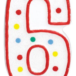 Pöttyös Spot tortagyertya, számgyertya 6-os