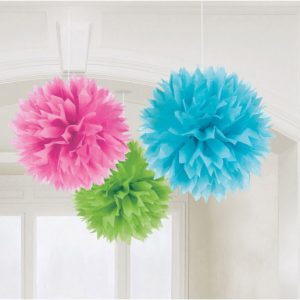 Színes Multicolour függő pom pom dekoráció 3 db-os