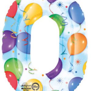 Óriás Balloons 0-ás szám Fólia lufi 88x63 cm