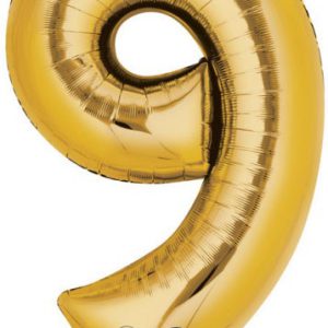 Arany Gold óriás 9-es szám fólia lufi  86x55 cm