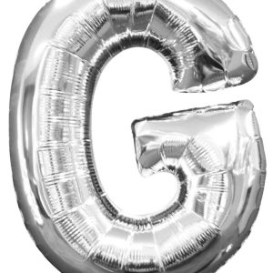 Ezüst Silver mini G betű fólia lufi 33 cm