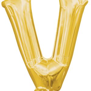 Arany Gold mini V betű fólia lufi 33 cm