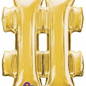 Arany Gold mini fólia lufi hashtag ikon 33 cm