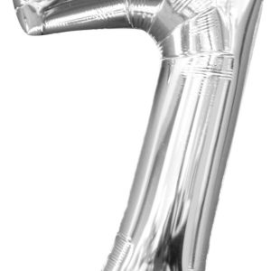 Ezüst Silver mini szám fólia lufi 7-es 40 cm