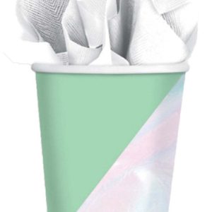 Színes Shimmering Party papír pohár 8 db-os 250 ml