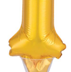 Arany Gold 1-es szám fólia lufi tortára 15 cm