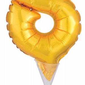 Arany Gold 8-as szám fólia lufi tortára 15 cm