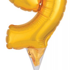 Arany Gold 9-es szám fólia lufi tortára 15 cm