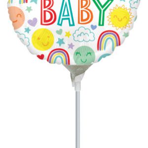 Színes Sweet baby mini fólia lufi 23 cm (WP)