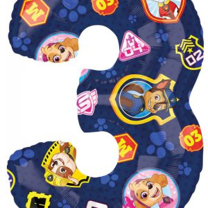 Mancs Őrjárat Heroic fólia lufi 3-as szám 66 cm