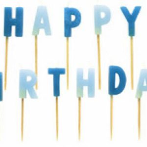 Happy Birthday Blue tortagyertya, gyertya szett 13 db-os