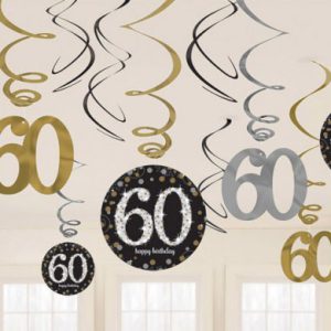 Happy Birthday Gold 60 Szalag dekoráció 12 db-os szett