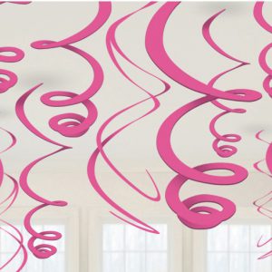 Rózsaszín Bright Pink szalag dekoráció 12 db-os szett