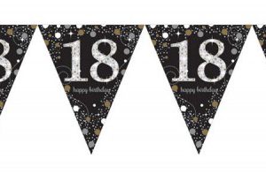 Happy Birthday Gold 18 zászlófüzér 3,96 m