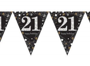 Happy Birthday Gold 21 zászlófüzér 3,96 m