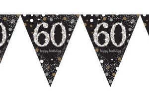 Happy Birthday Gold 60 zászlófüzér 3,96 m