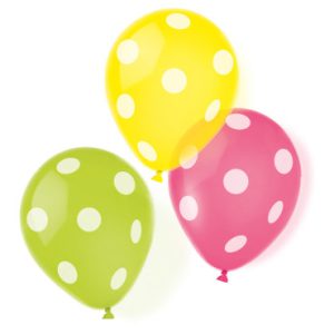 Pöttyös Dots léggömb, lufi 6 db-os 9 inch (22,8 cm)