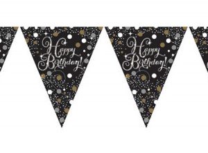Happy Birthday Gold zászlófüzér 3,96 m
