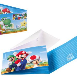 Super Mario Mushroom World Party meghívó 8 db-os