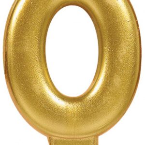 Arany Gold számgyertya, tortagyertya 0-ás