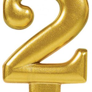 Arany Gold számgyertya, tortagyertya 2-es