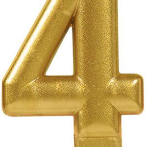 Arany Gold számgyertya, tortagyertya 4-es