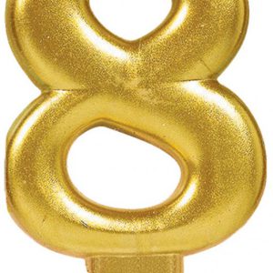 Arany Gold számgyertya 8-as tortagyertya