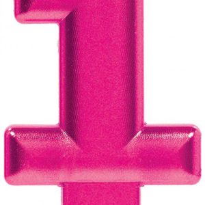 Rózsaszín Pink számgyertya, tortagyertya 1-es